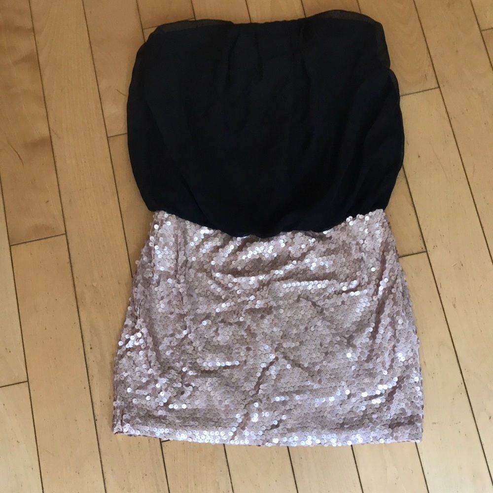 Strapless sequin dress!